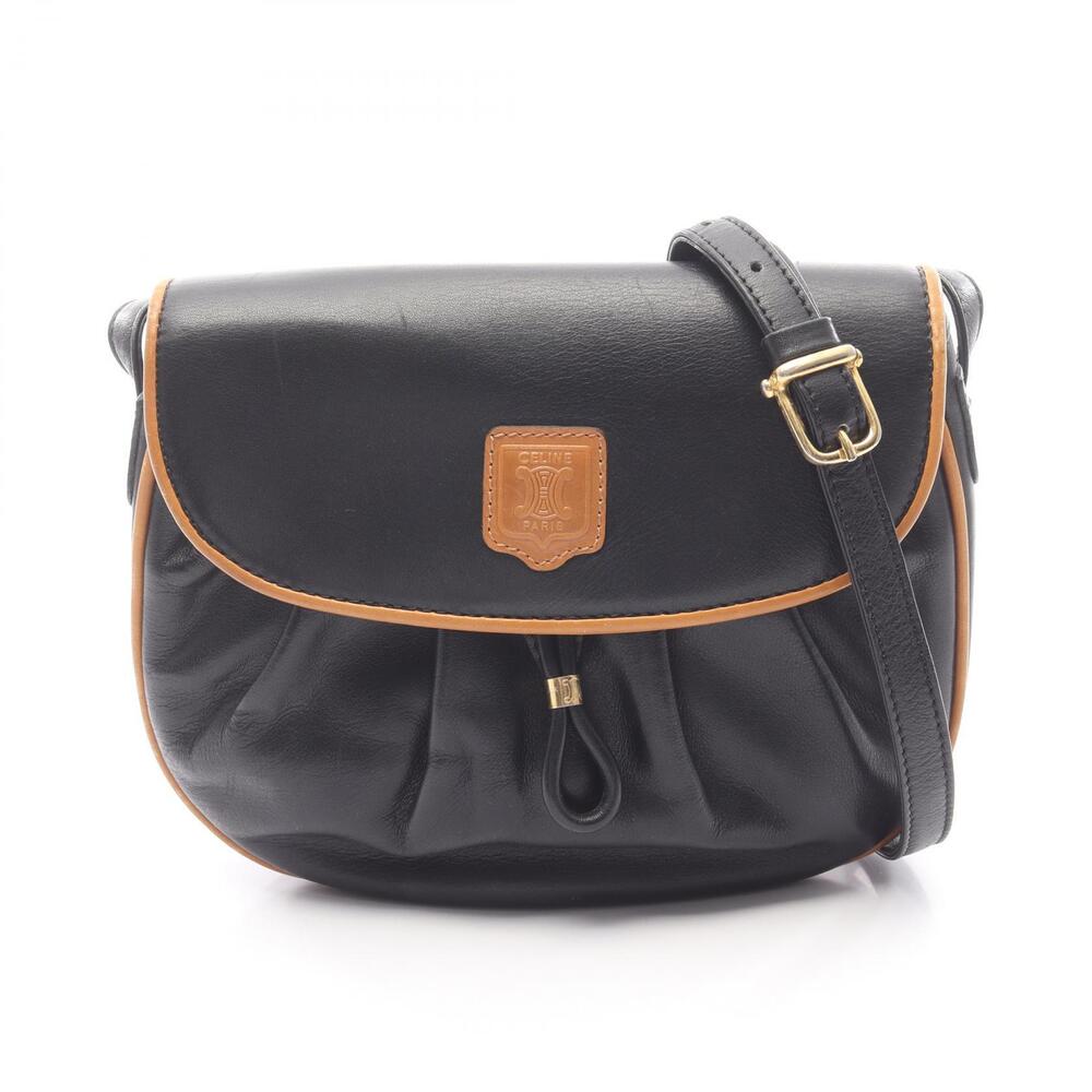 Celine Shoulder Bag Leather Black